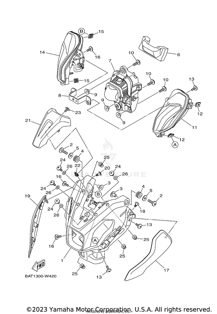 Headlight MT07 - MT07MCB - 2021 Schematic