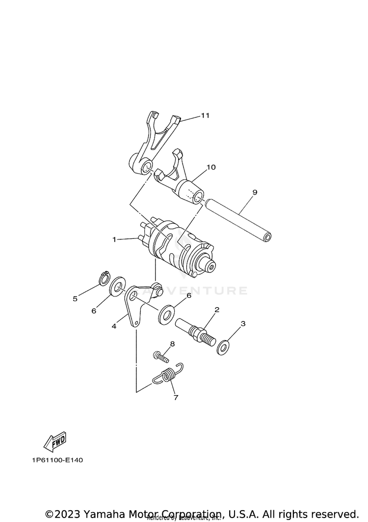 Shift Cam & Fork Schematic