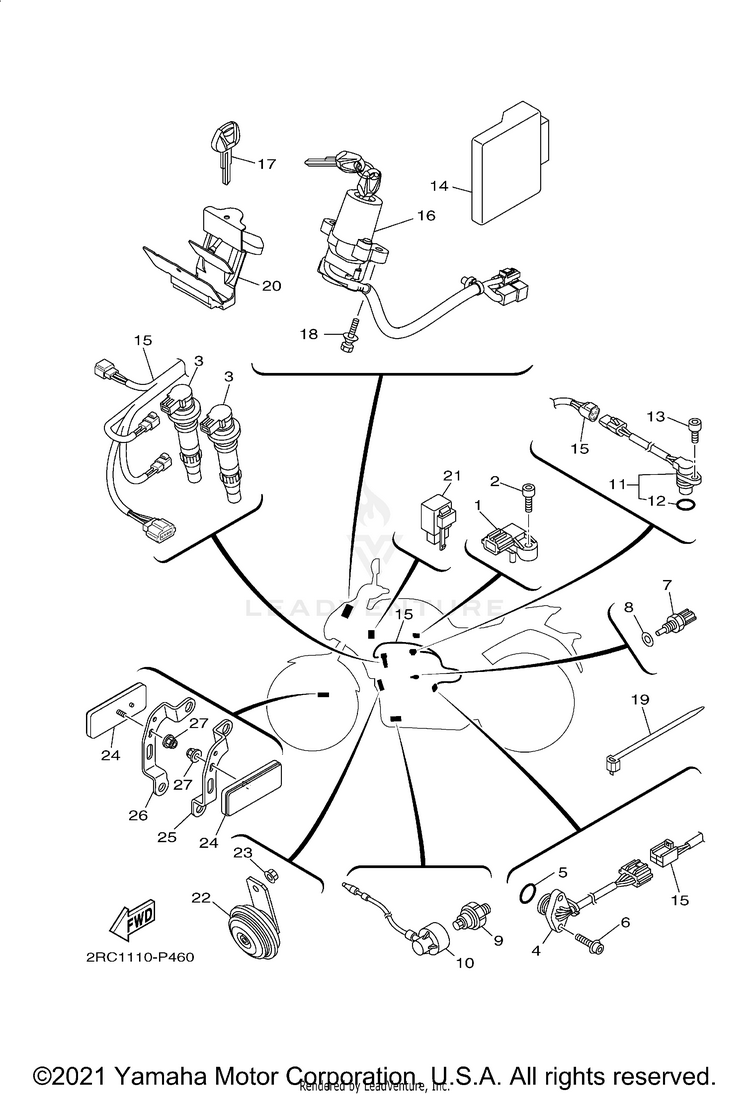 Electrical 2 FZ07 - FZ07FCGY - 2015 Schematic