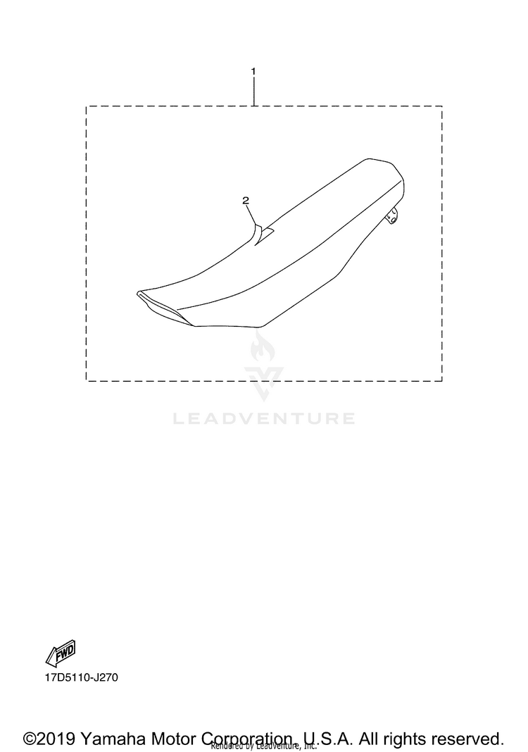 Seat YZ250F - YZ250FAB - 2011 Schematic