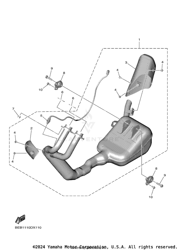Exhaust YZFR7 - YZFR7SCB - 2025 Schematic