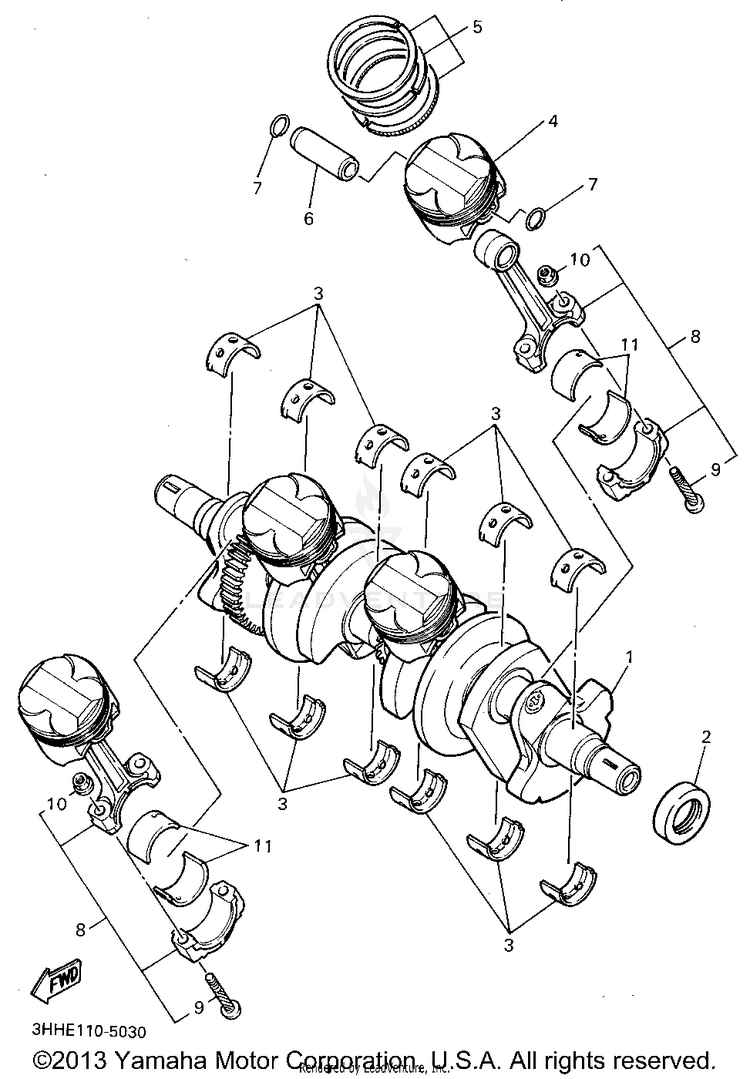 Crankshaft Piston Schematic