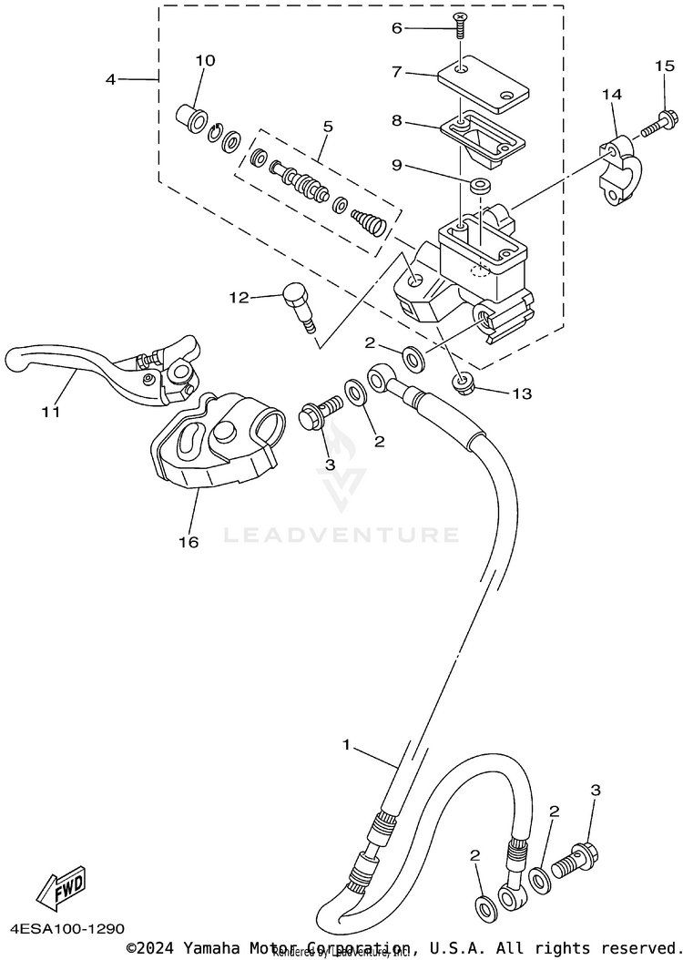 Front Master Cylinder Schematic