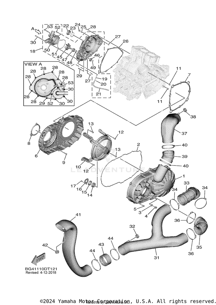 Crankcase Cover 1 WOLVERINE X4 - YXF85WPAJL - 2018 Schematic