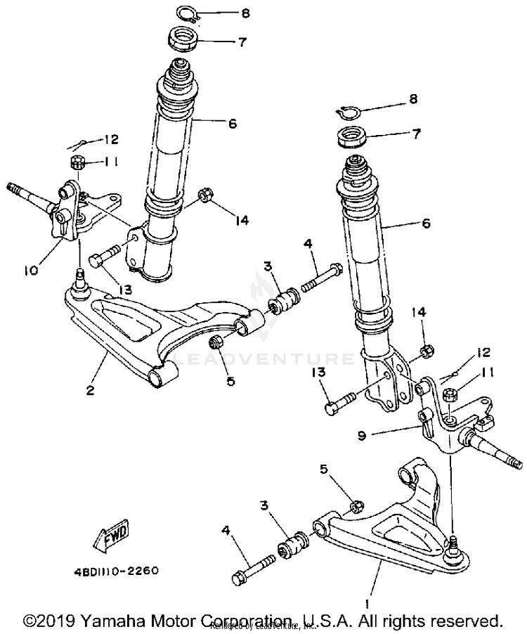 Front Suspension-Wheel Schematic