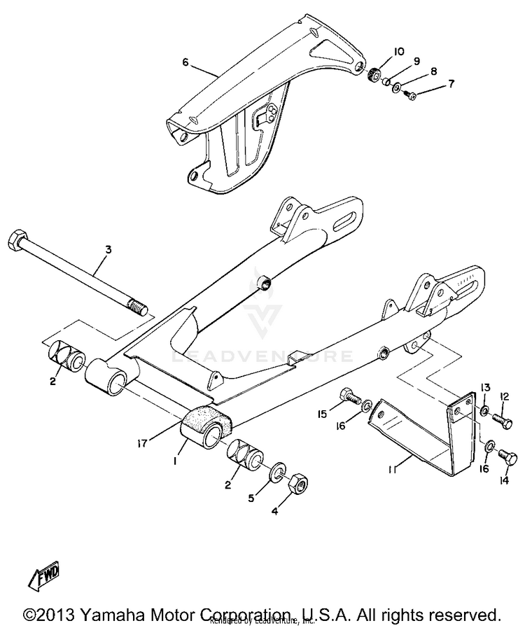 Rear Arm & Chain Case AT1B - 1970 Schematic