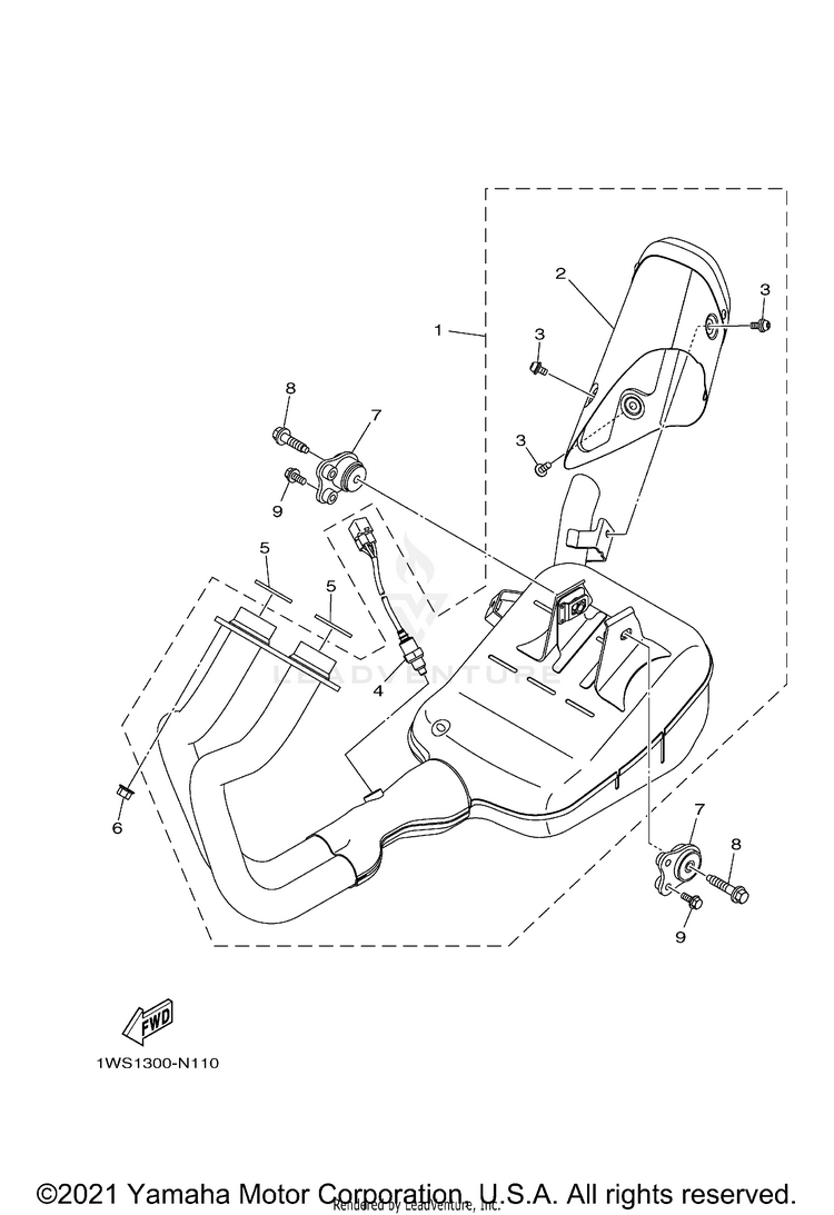 Exhaust FZ07 - FZ07FCGY - 2015 Schematic