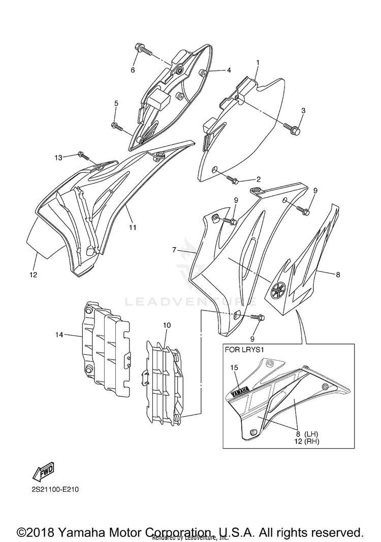 Side Cover YZ450F - YZ450FV - 2006 Schematic