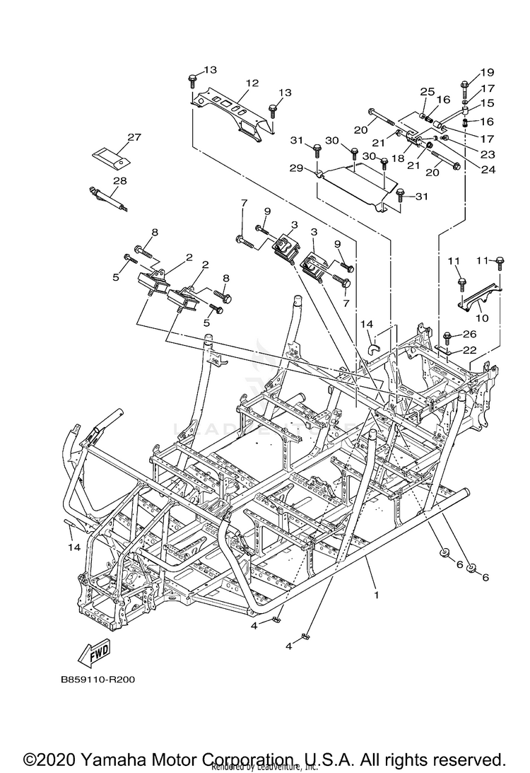 Frame VIKING VI EPS - YXC70VPXLG - 2020 Schematic