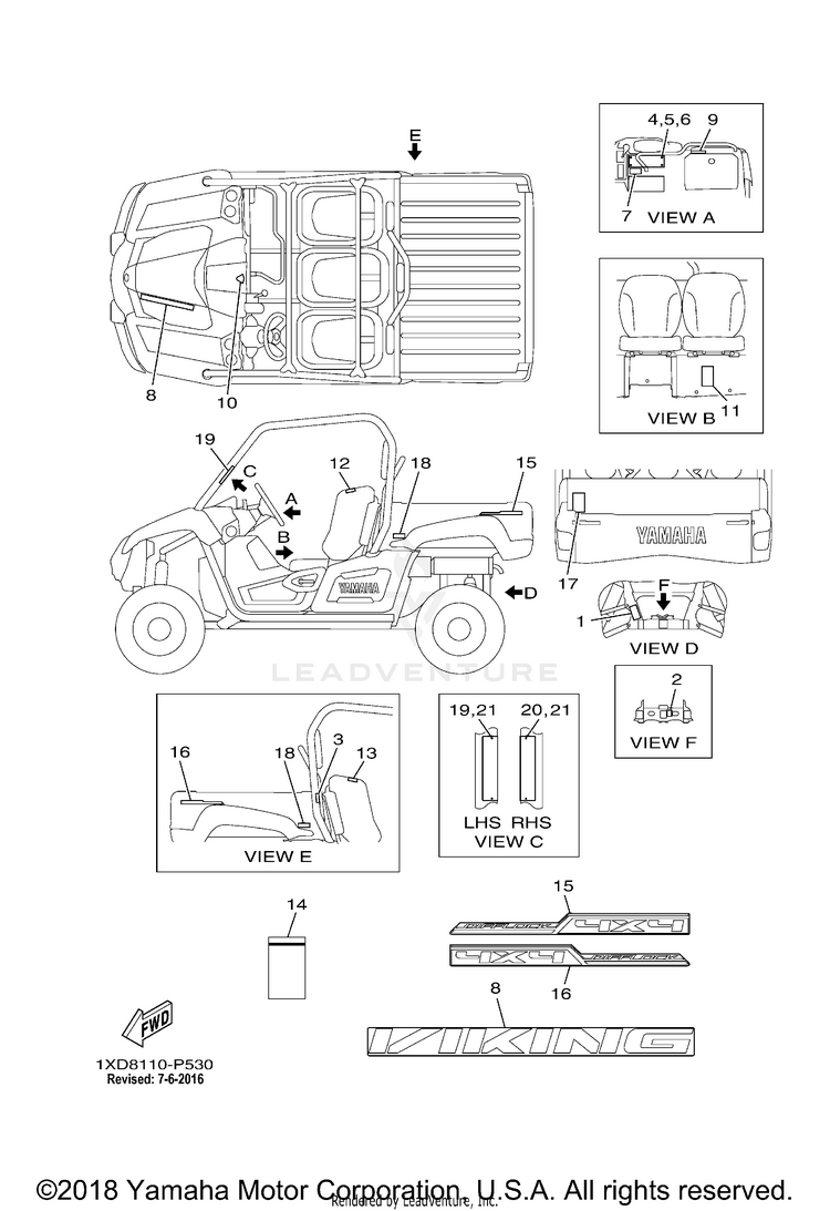 Emblem Label 1 VIKING - YXM700DFG - 2015 Schematic