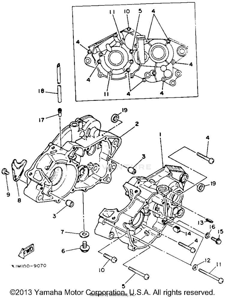 Crankcase BLASTER - YFS200D_MN - 1992 Schematic