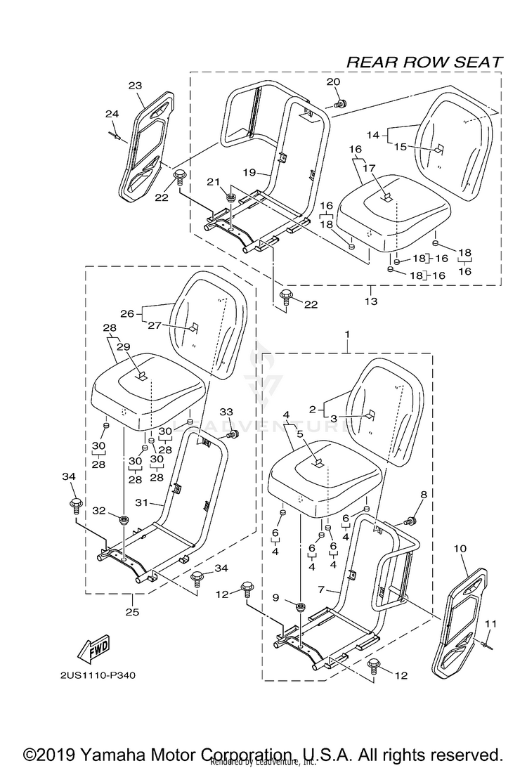 Seat 3 VIKING VI EPS HUNTER - YXC70VPHKH - 2019 Schematic