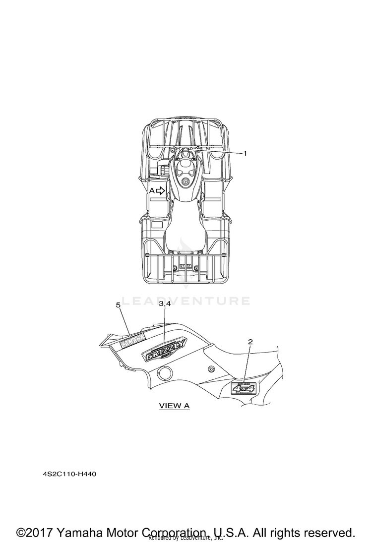 Graphics GRIZZLY 350 IRS 4WD - YFM35FGIYB - 2009 Schematic
