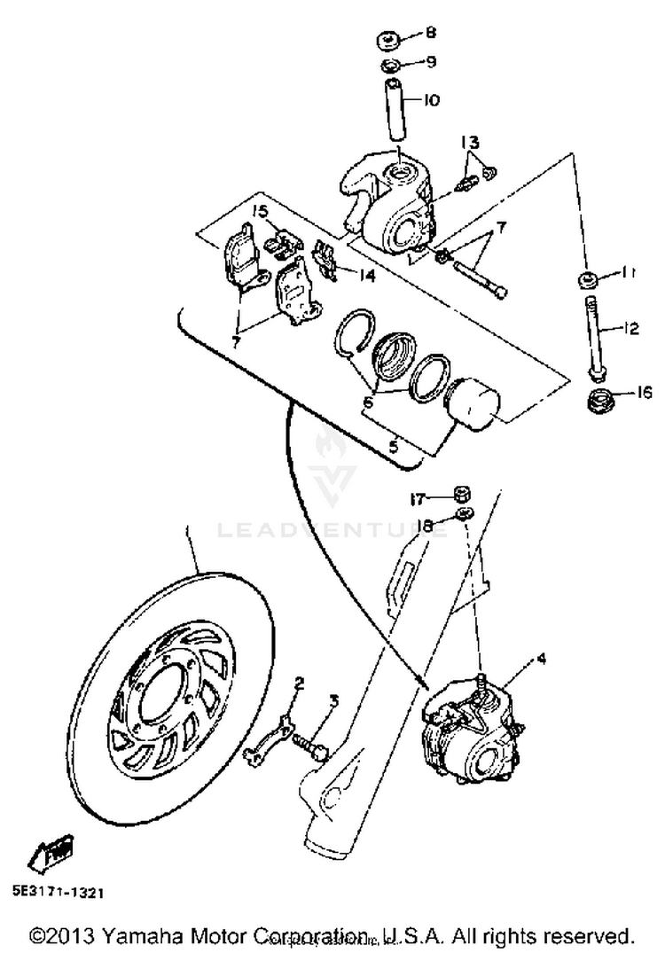 Front Brake Caliper Schematic