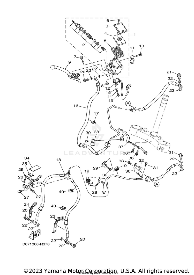 Front Master Cylinder FZ10 - FZ10HCB - 2017 Schematic