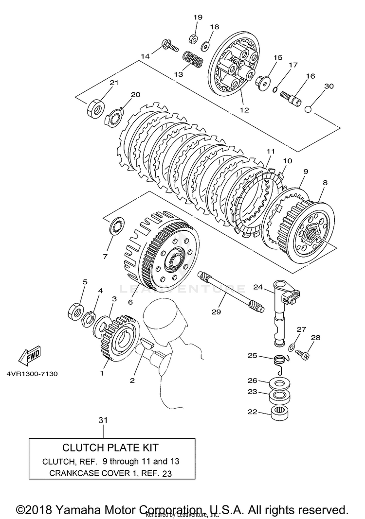 Clutch V STAR 650 SILVERADO - XVS65ATXCB - 2008 Schematic