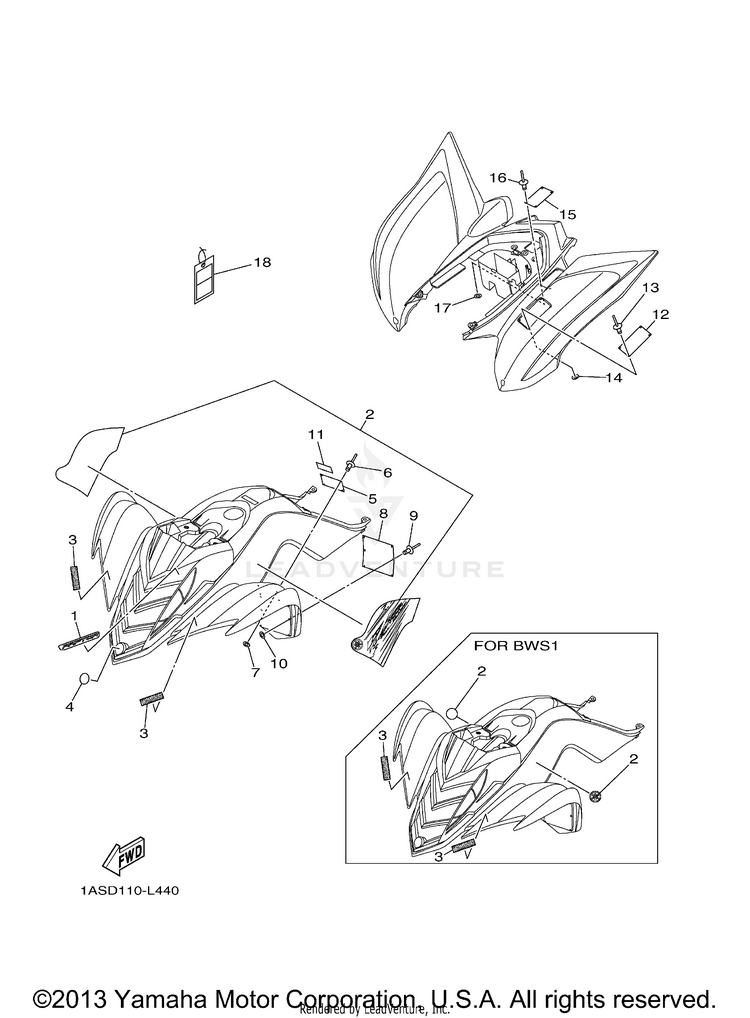 Emblem Label 1 RAPTOR 700R - YFM7RBL - 2012 Schematic