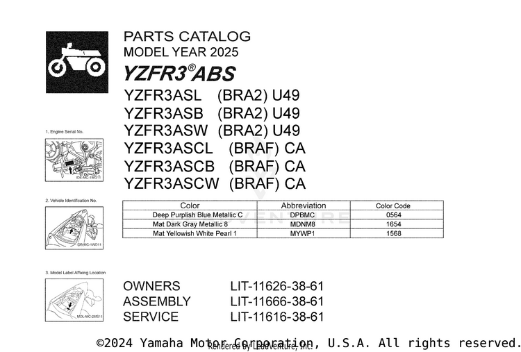 1 Title Page YZFR3 ABS - YZFR3ASCB - 2025 Schematic