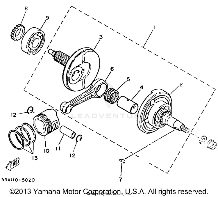 Crankshaft - Piston Schematic