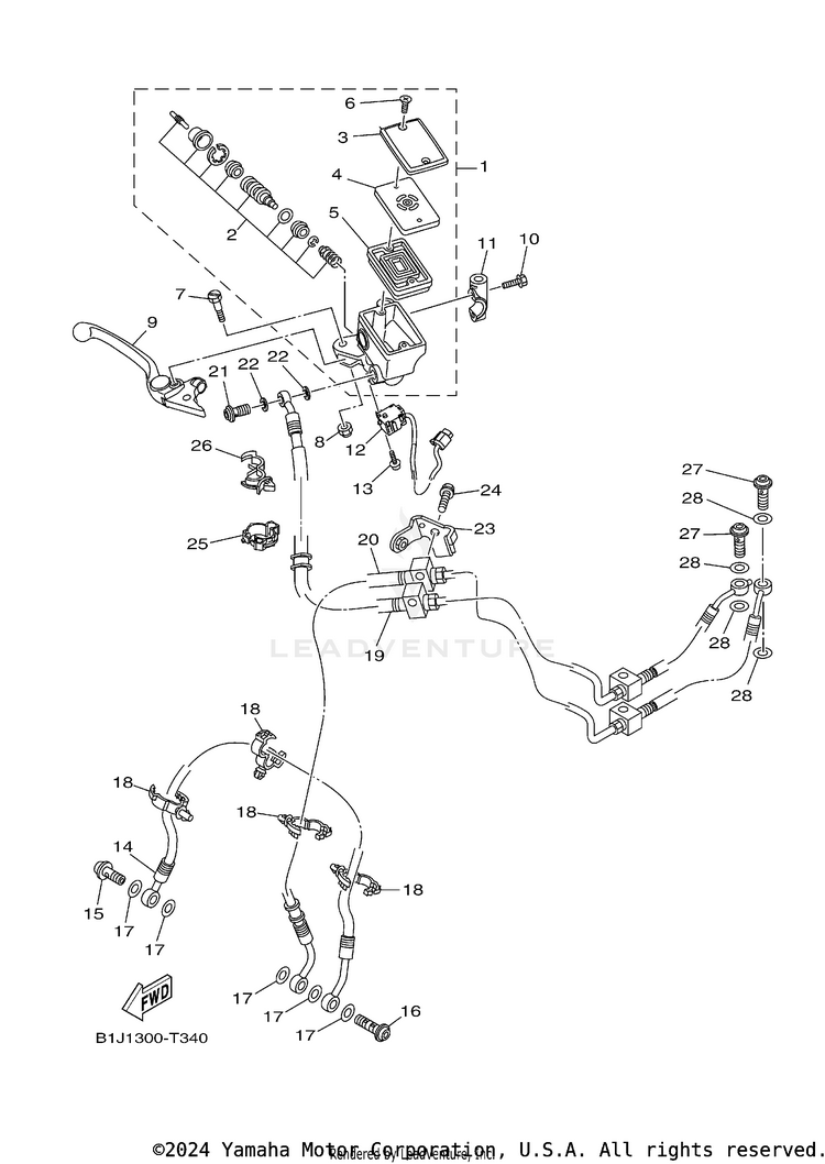 Front Master Cylinder Schematic