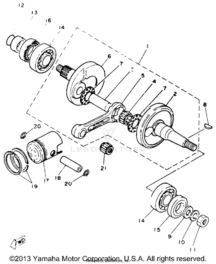Crankshaft - Piston Schematic