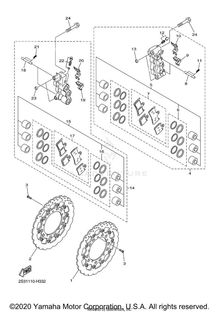 Front Brake Caliper Schematic