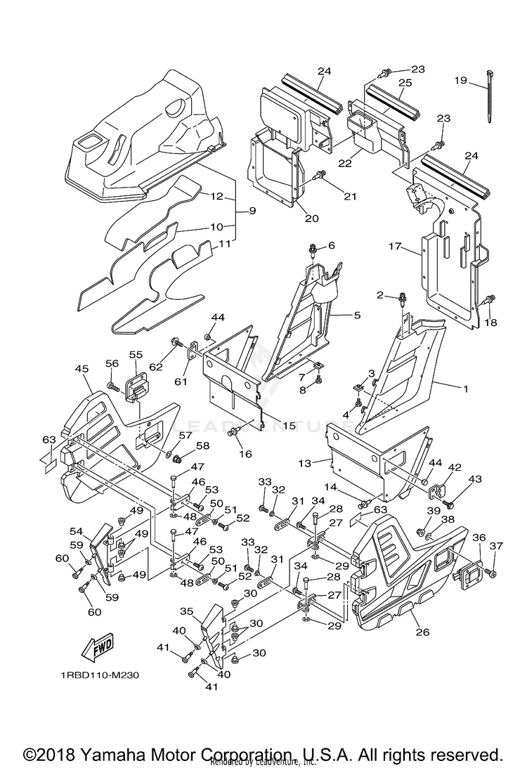 Side Cover 700 HUNTER 1RBJ - YXR7FHD - 2013 Schematic