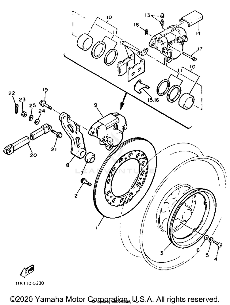 Rear Brake Caliper Schematic
