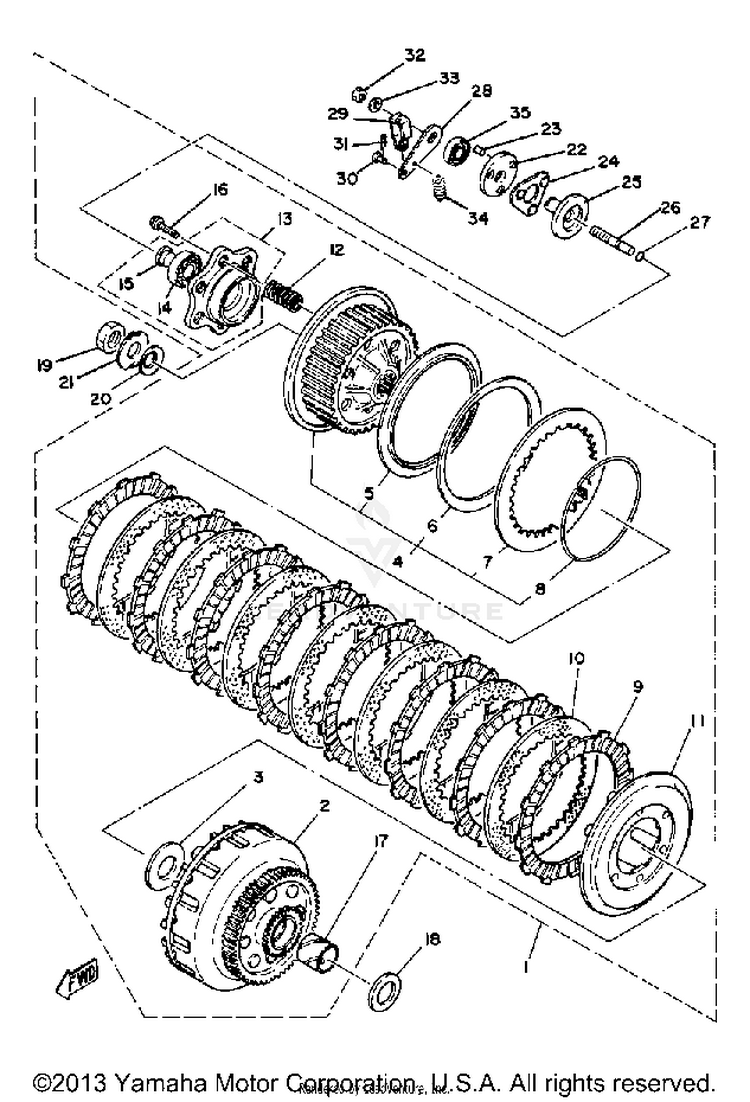 Clutch XS1100SG - 1980 Schematic