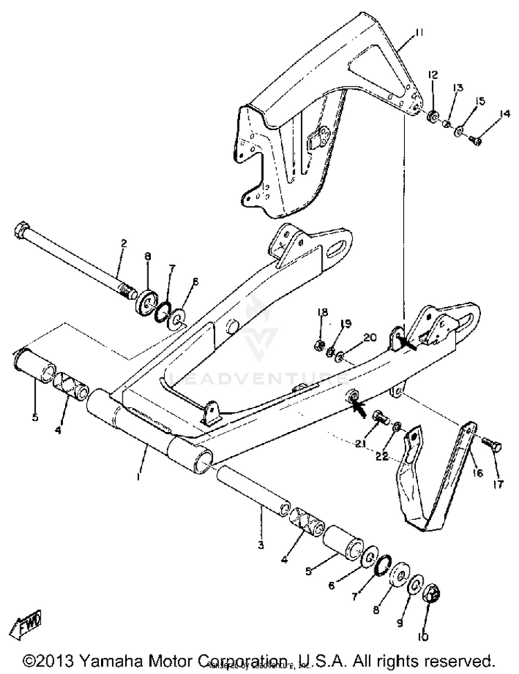 Rear Arm & Chain Case Schematic