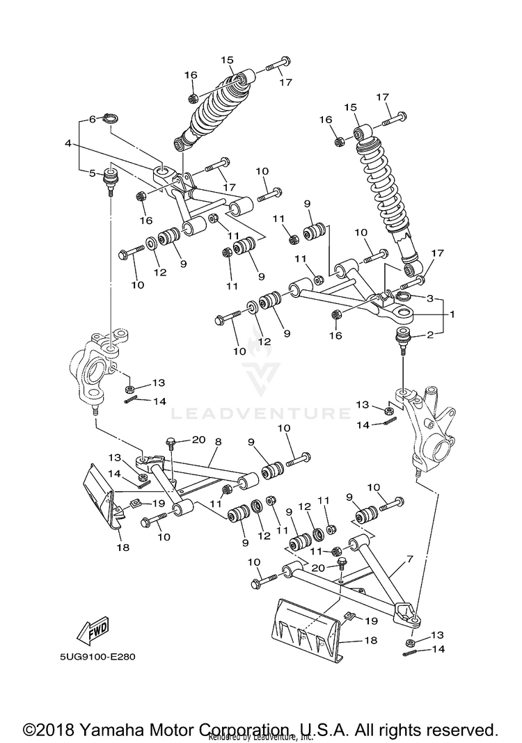 Front Suspension Wheel RHINO 450 REALTREE H - YXR45FAHV - 2006 Schematic