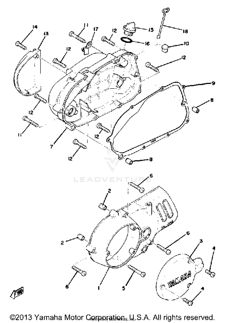 Crankcase Cover GTMXE - 1978 Schematic