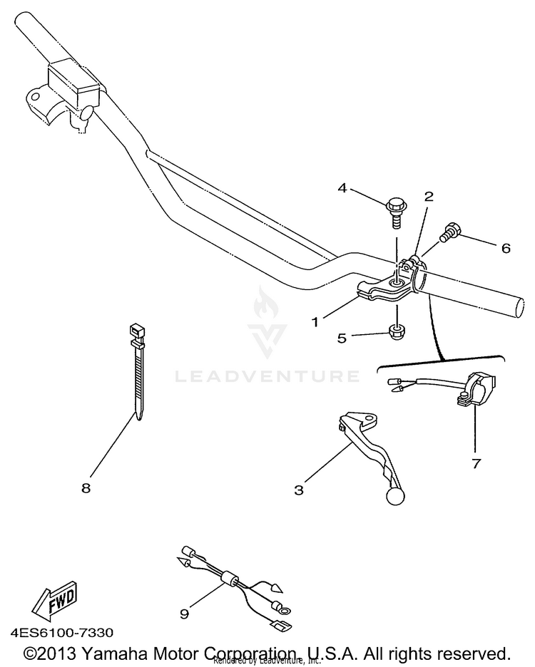 Handle Switch Lever YZ80 - YZ80L - 1999 Schematic