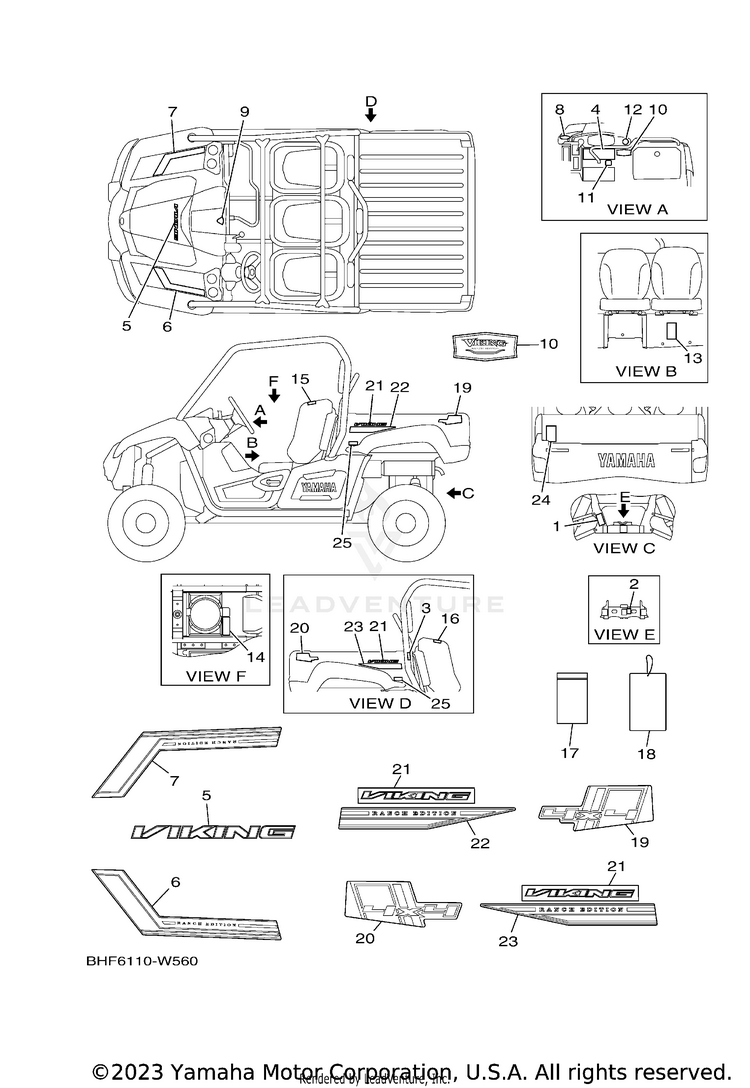 Emblem Label 1 VIKING EPS RANCH EDI - YXM70VPRMC - 2021 Schematic