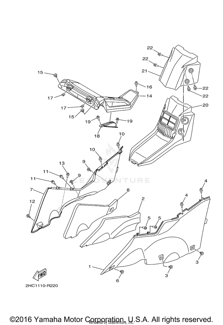 Side Cover 2 YXZ1000R EPS - YXZ10YMXHO - 2017 Schematic
