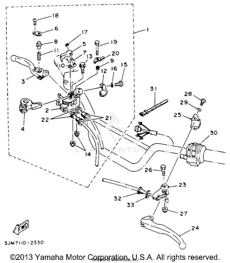 Handle Switch Lever BLASTER - YFS200E_MN - 1993 Schematic