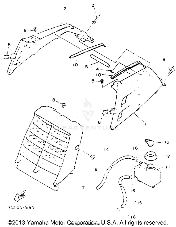 Side Cover BANSHEE - YFZ350E_MN - 1993 Schematic