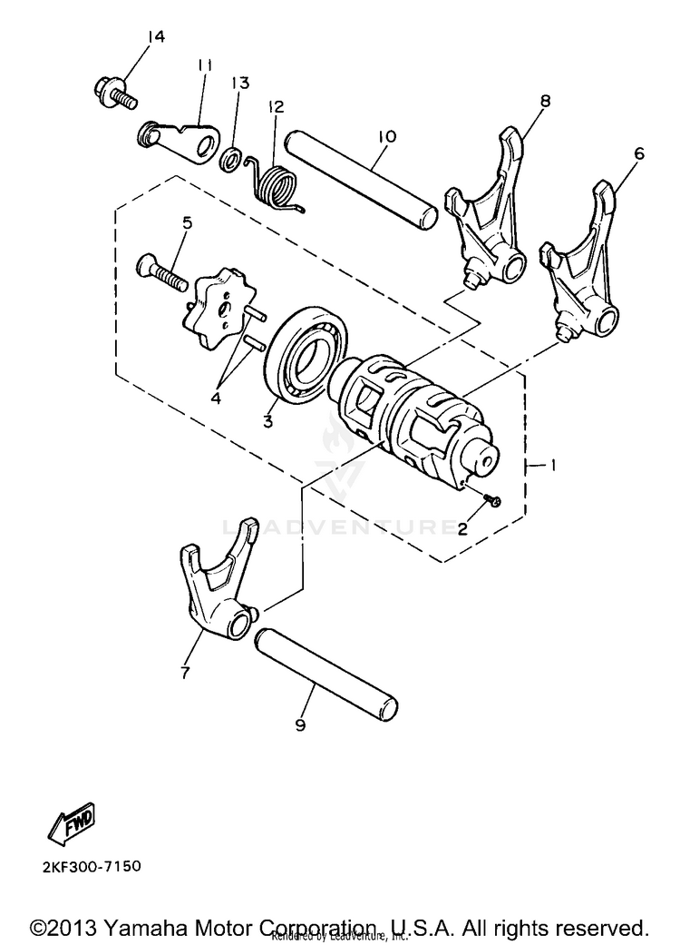 Shift Cam Shift Fork Schematic