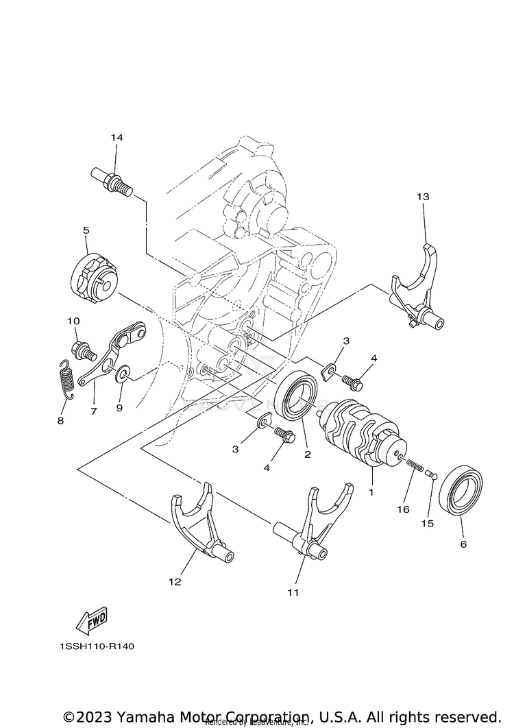 Shift Cam & Fork Schematic