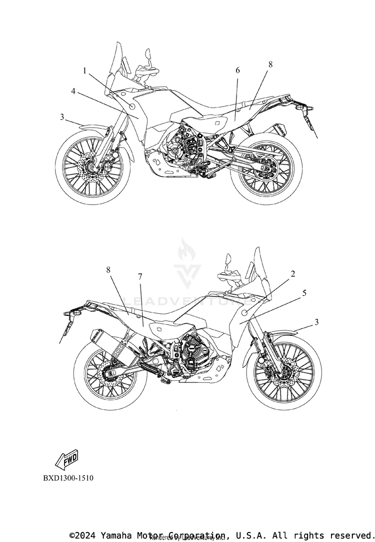 Graphic & Emblem TENERE 700 WORLD RAI - XTZ7WRTCB - 2026 Schematic