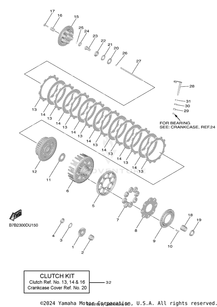 Clutch YZ250F - YZ250FKL - 2019 Schematic