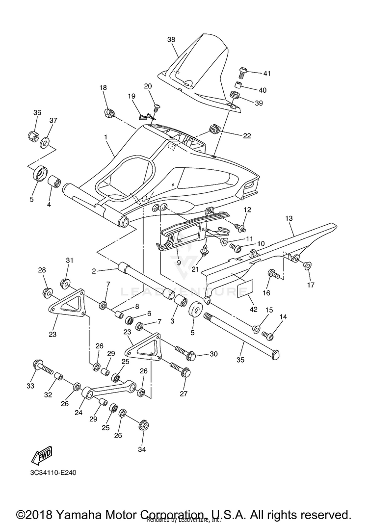 Rear Arm FZ1 - FZS10XCGY - 2008 Schematic