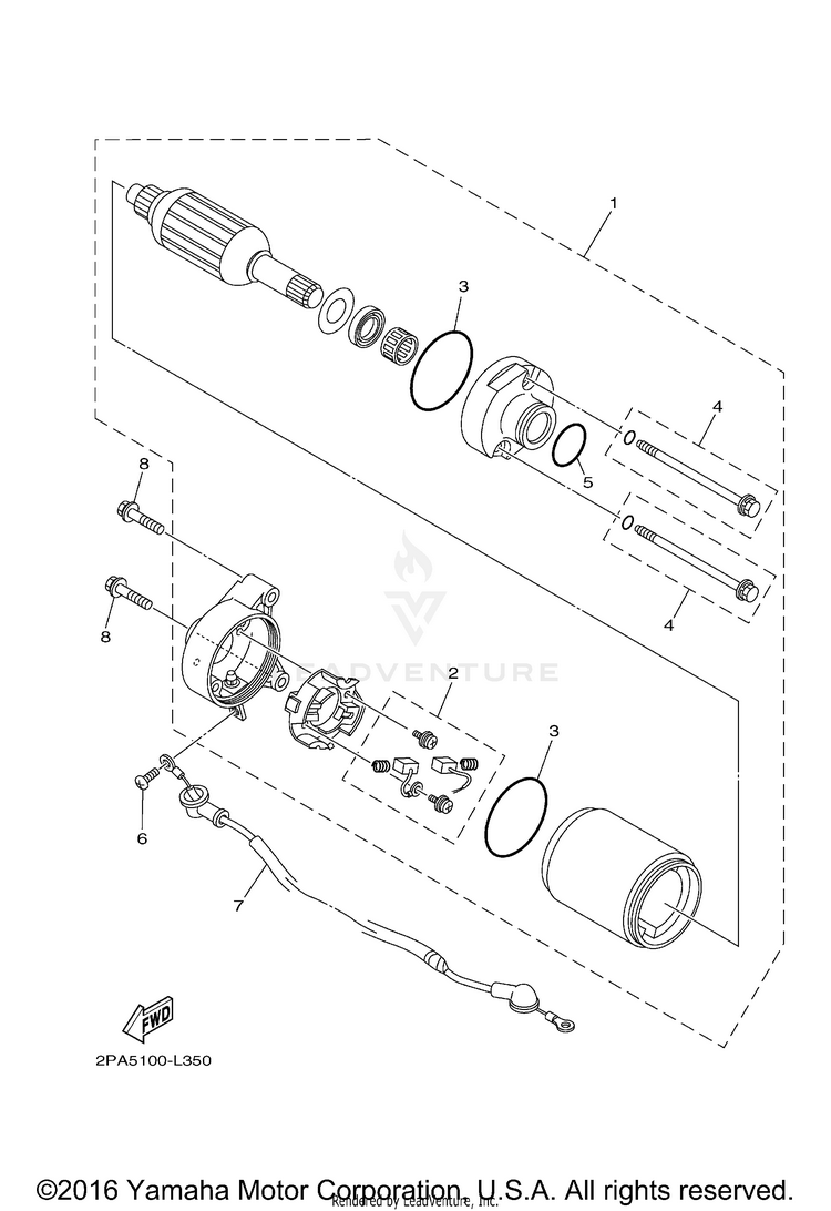 Starting Motor RAPTOR 125 - YFM125RBL - 2012 Schematic