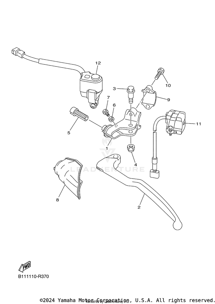 Handle Switch Lever YZ450F - YZ450FGL - 2016 Schematic