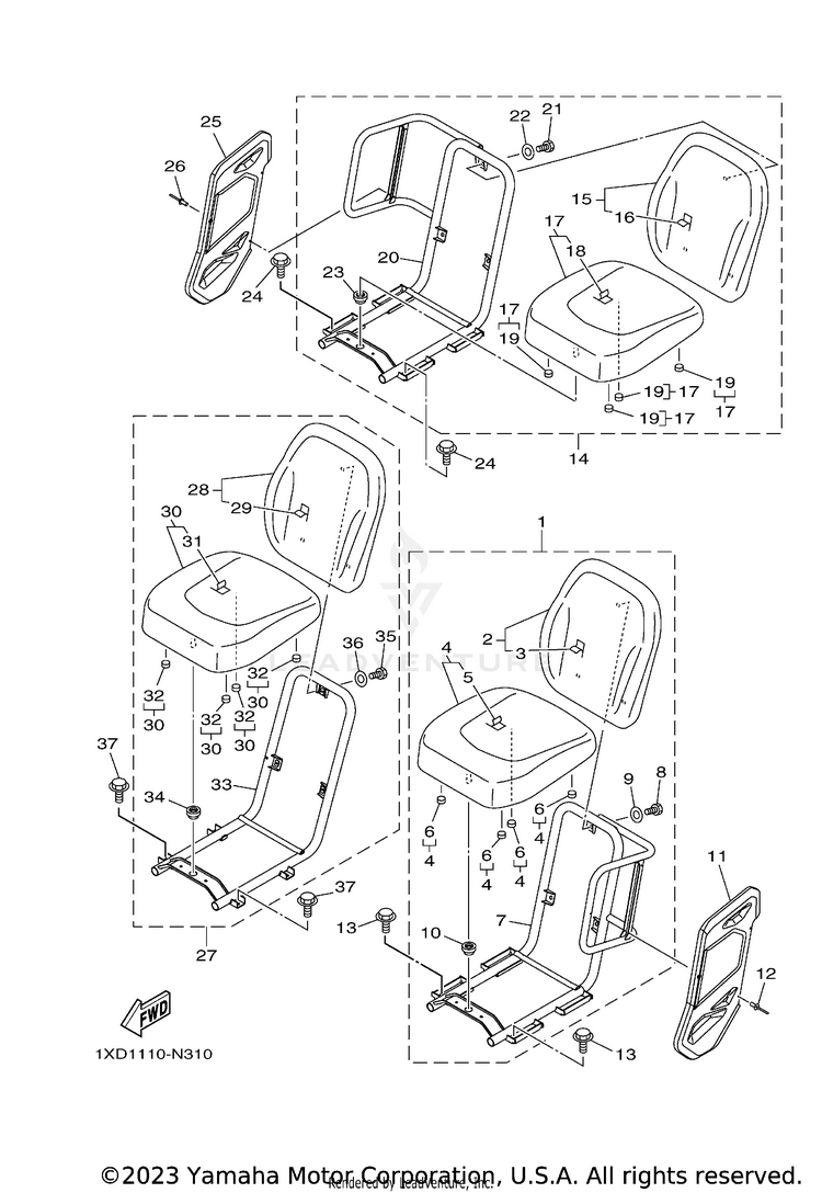 Seat VIKING 700 EPS - YXM700PEG - 2014 Schematic