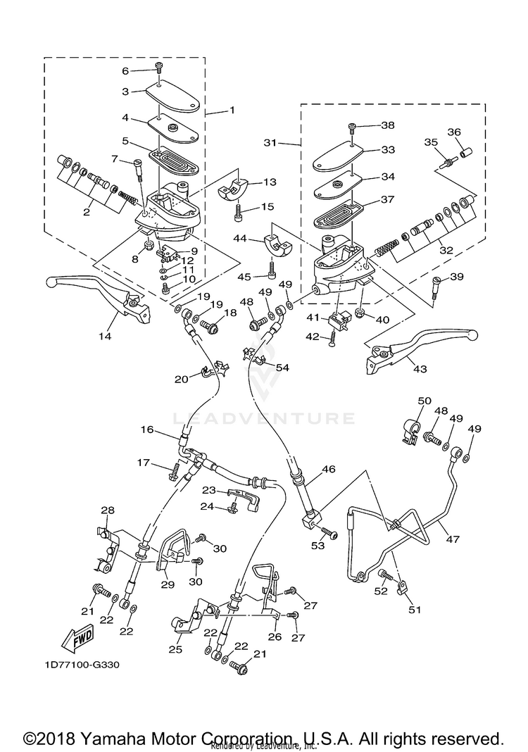 Front Master Cylinder Schematic