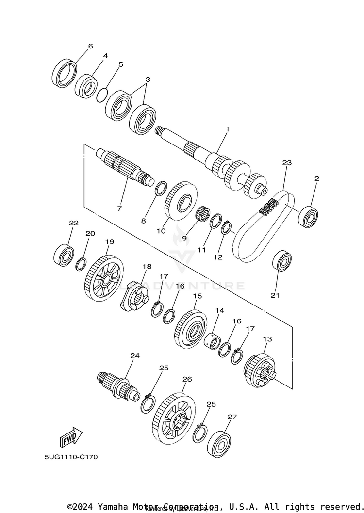 Transmission RHINO 660 - YXR660FAS - 2004 Schematic