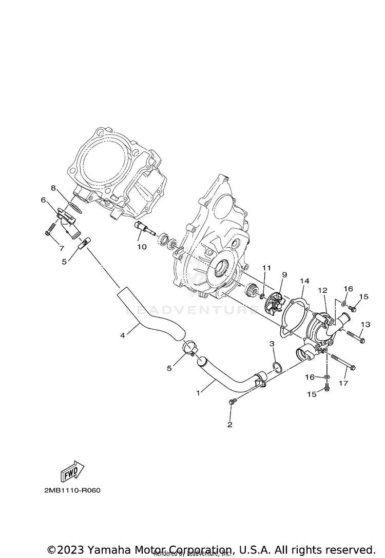 Water Pump WOLVERINE - YXE70WDBHG - 2017 Schematic