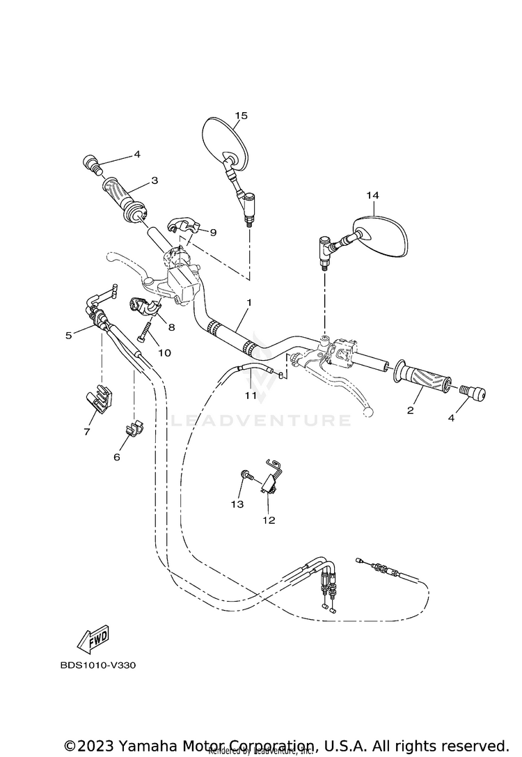 Steering Handle & Cable Schematic