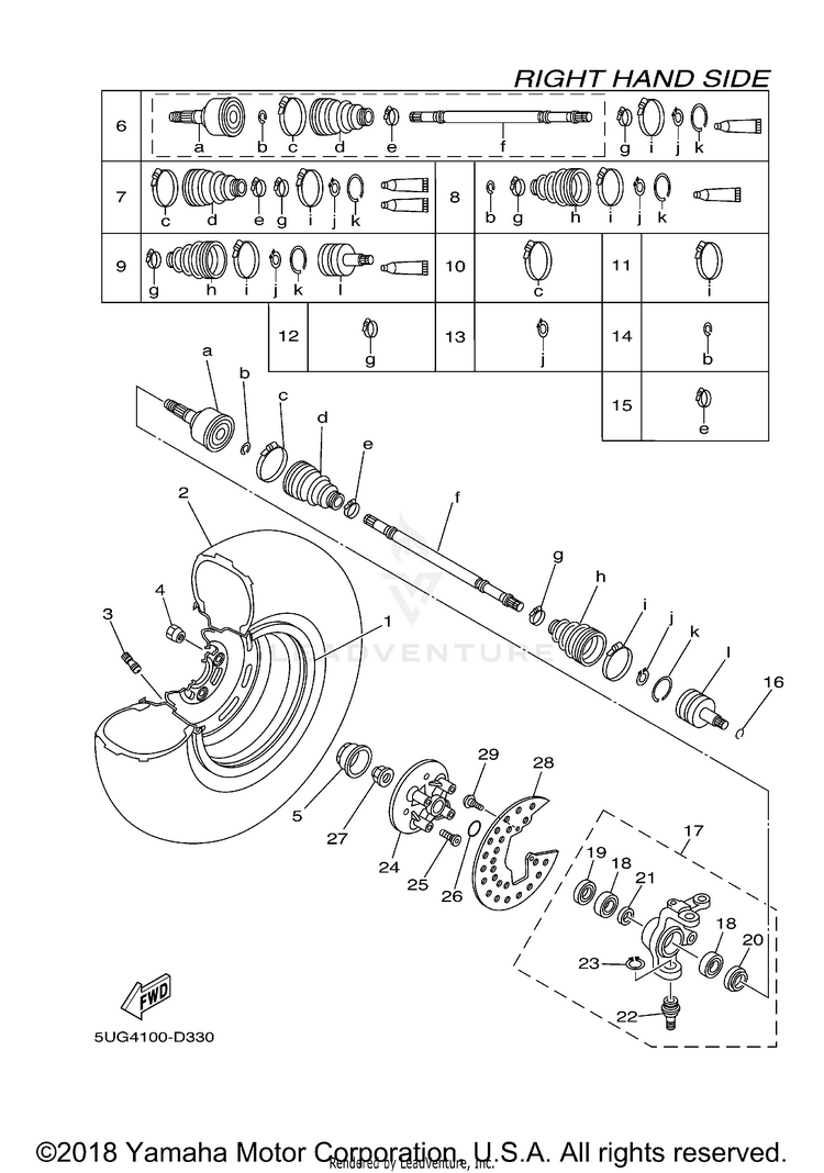 Front Wheel 2 RHINO 450 4WD - YXR45FAVGR - 2006 Schematic